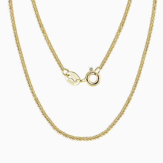 Chic Sterling Silver 1.2MM Wheat Chain Necklace
