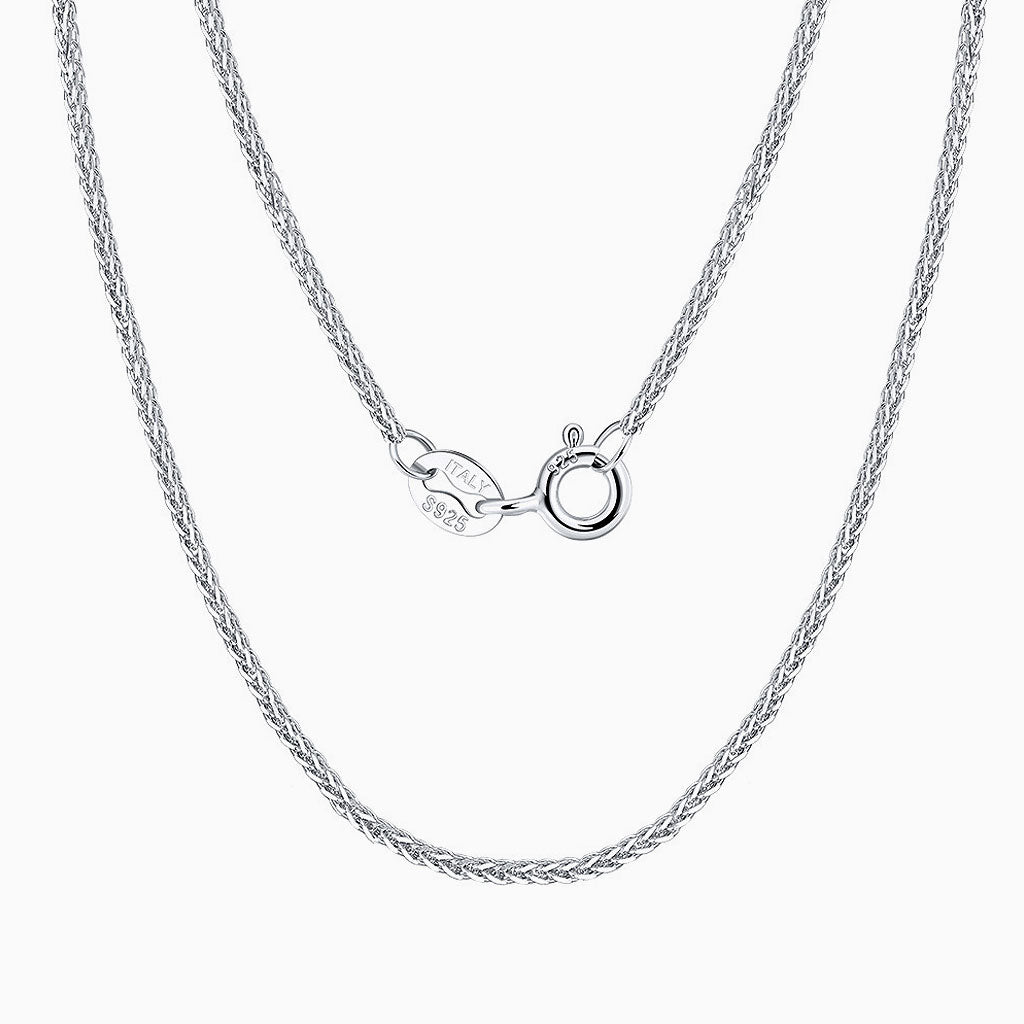 Chic Sterling Silver 1.2MM Wheat Chain Necklace