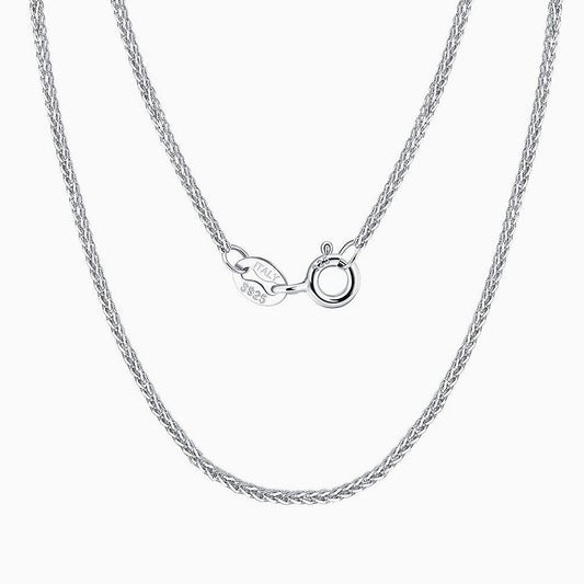 Chic Sterling Silver 1.2MM Wheat Chain Necklace