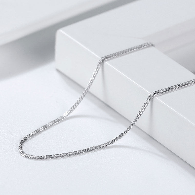 Chic Sterling Silver 1.2MM Wheat Chain Necklace