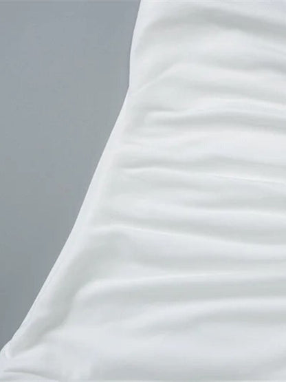 Wide Strap Plunge V-Neck Horizontal Ruched Bodycon Floor-Length Maxi Dress