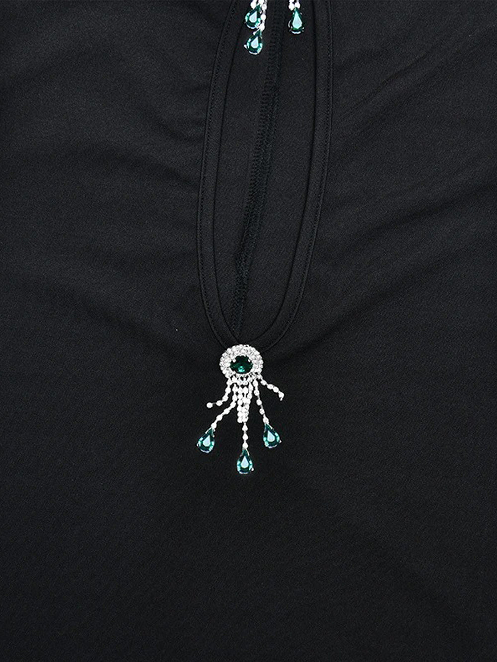 Halter Neck Deep Keyhole Jewel Embellished Mermaid Maxi Gown