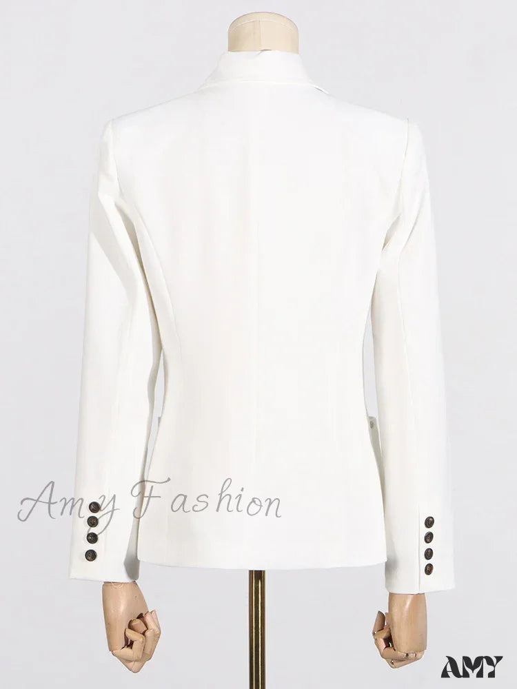 Elegant Solid Patchwork Single Button Notched Collar Long Sleeve Temperament Female Jackets New Blazer