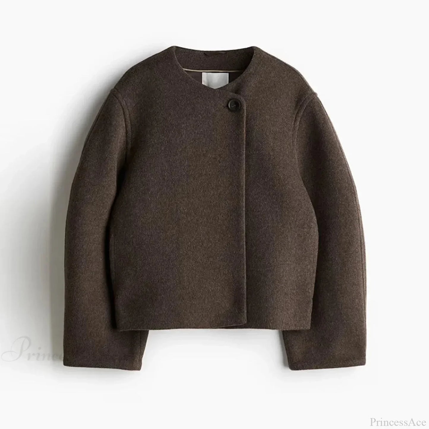 Elegant Solid Wool One Button Overcoat