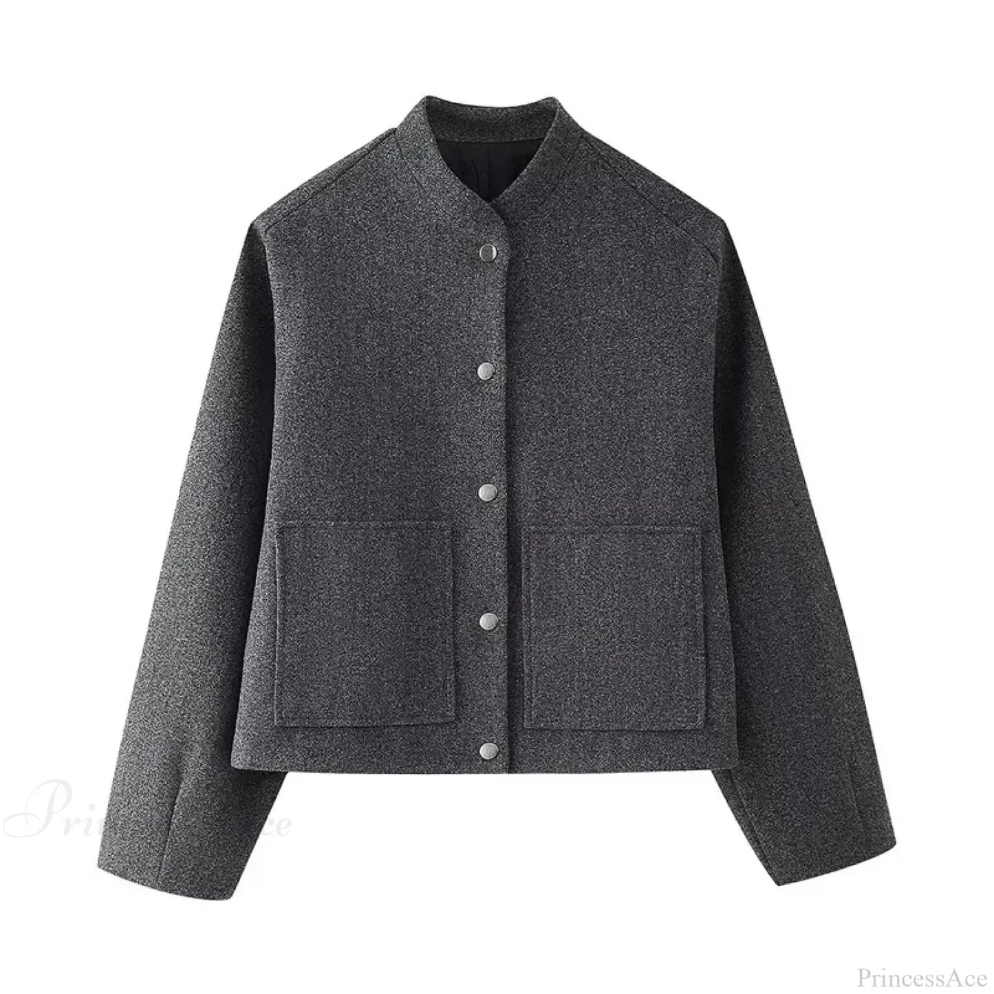 Elegant Solid Wool One Button Overcoat