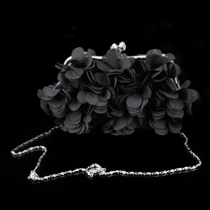 Elegant White Bride Floral Wedding Clutch Evening Handbag
