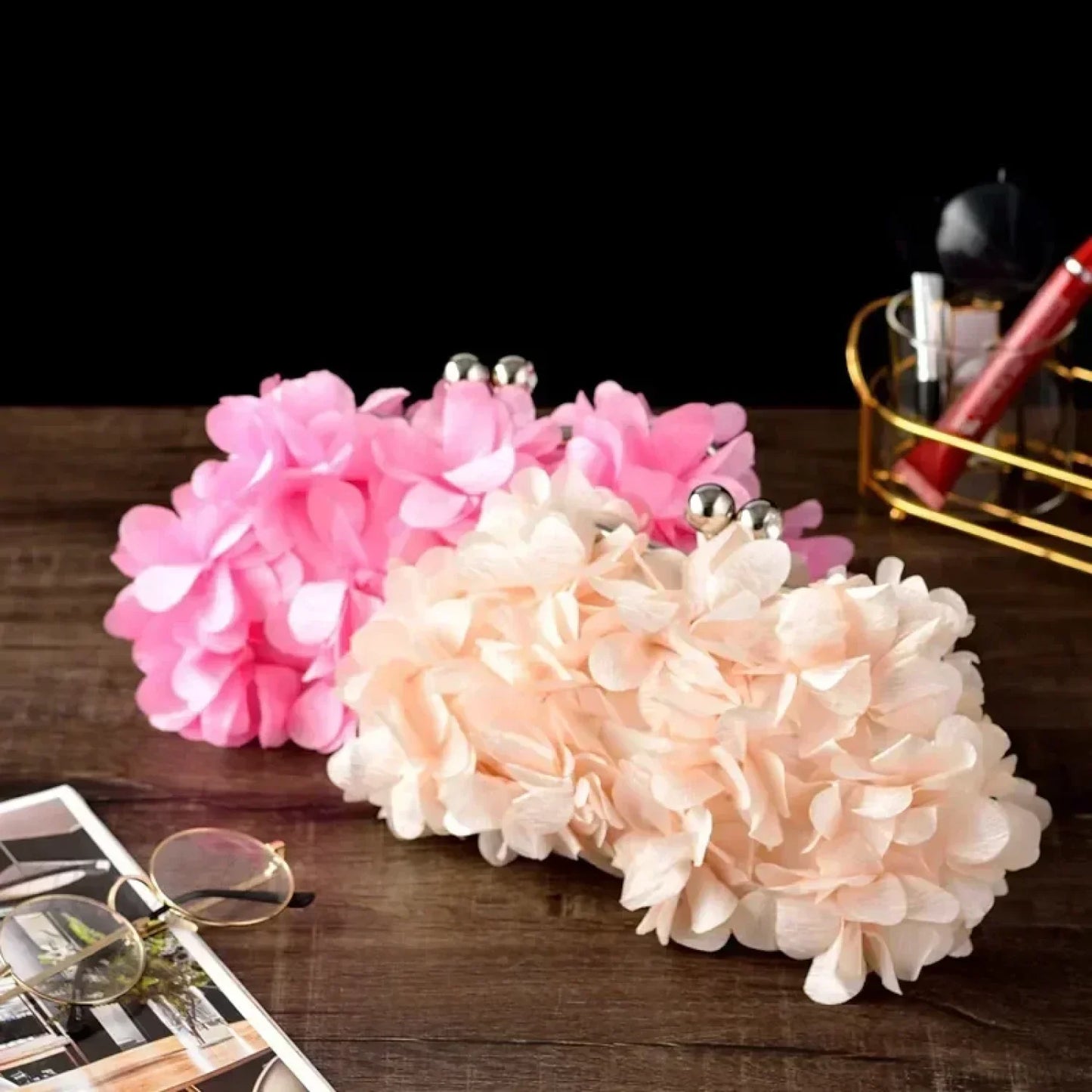Elegant White Bride Floral Wedding Clutch Evening Handbag
