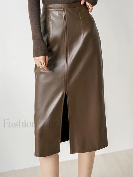 Eternity Nightshade Graceful PU Leather Skirt