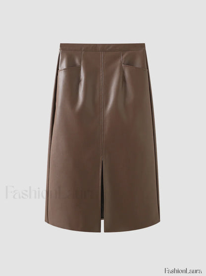Eternity Nightshade Graceful PU Leather Skirt