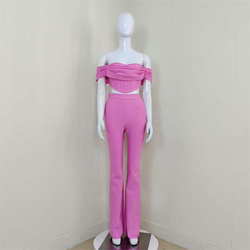 KittenAlarm - Ettie Off Shoulder Top & High Waist Pants Set