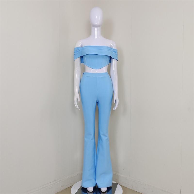 KittenAlarm - Ettie Off Shoulder Top & High Waist Pants Set