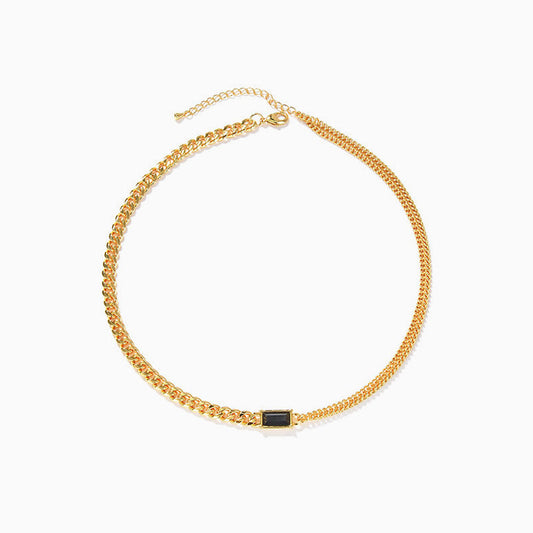 Rhinestone Chunky Chain Necklace in Gold