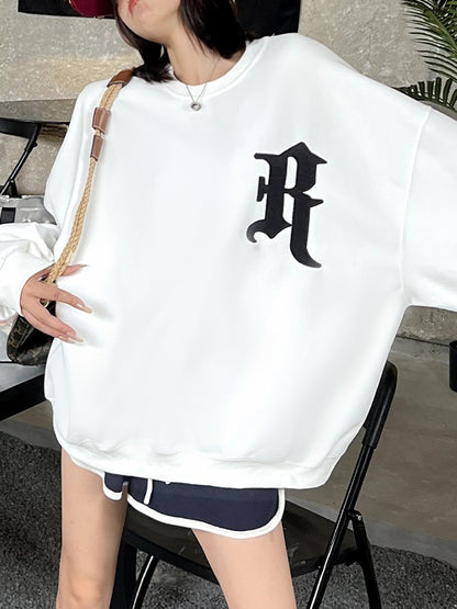 Street Letter Print Oversized Sweatshirt