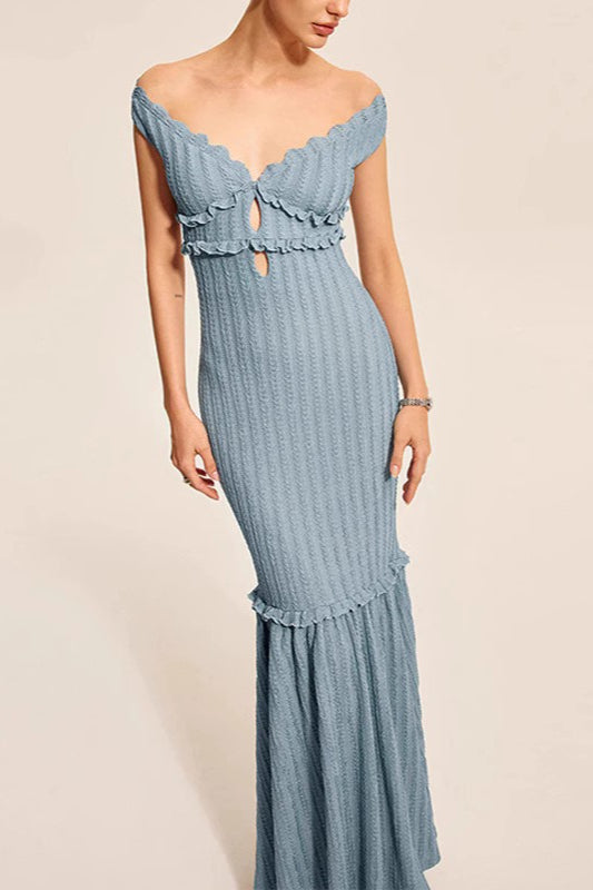 Sexy V-Neck Backless Fitted Knit Sweater Dress