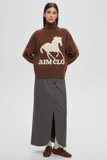 Animal Print Colorblock Turtle Sweatshirt