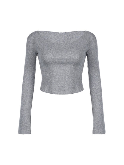 Off Shoulder Hooded Long Sleeve Tee