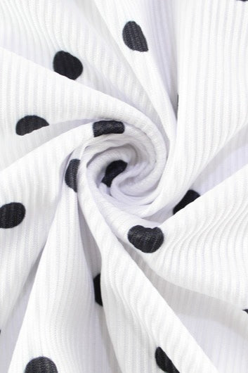 Polka Dot Plissé Texture Mock Neck Sleeveless Bodycon Maxi Dress