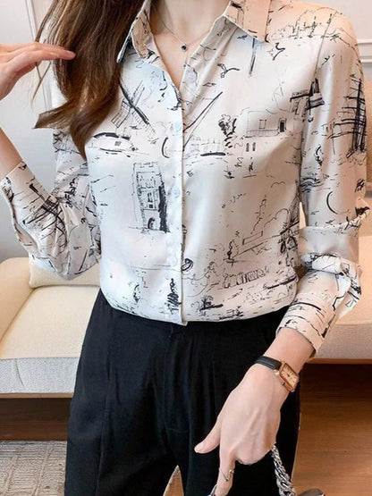 Blue Striped Casual Blouse