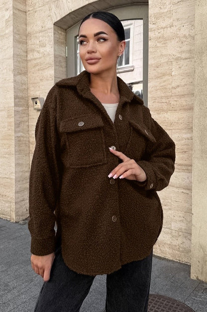 Fleece Stand Collar Coat
