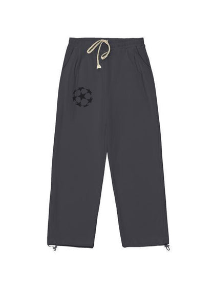 Star Print Drawstring Sweatpants