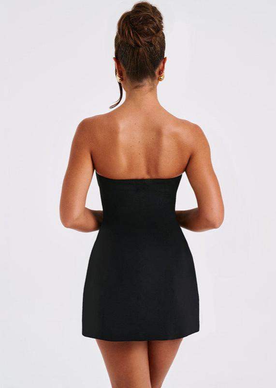 Strapless Princess Seam Pocket A Line Mini Dress