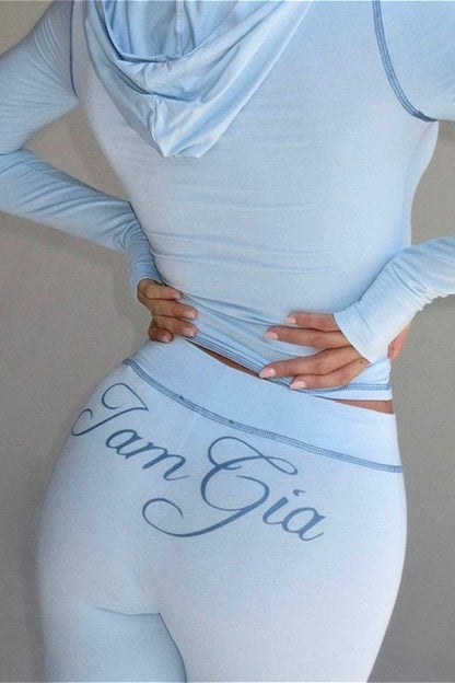 | Slim Letter Print Two-Piece Set