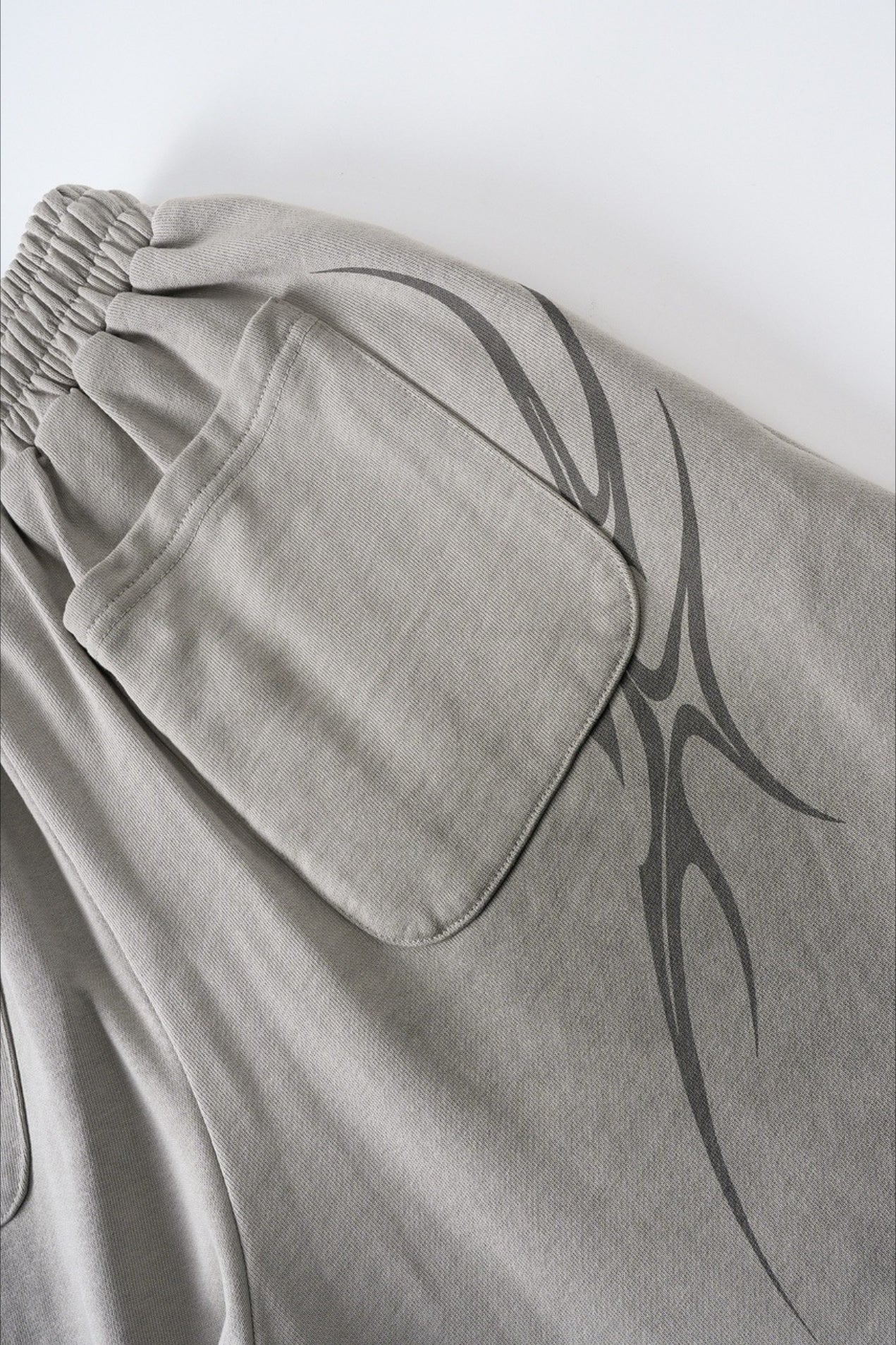 Letter Print Tie Wide Leg Casual Sweat Pants