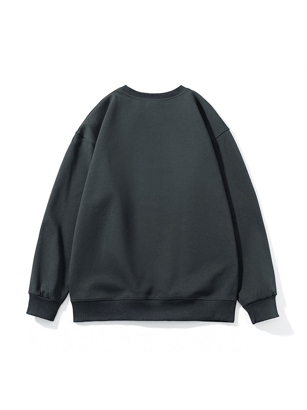 Men’s Solid Color Comfort Cotton Crew Neck Sweatshirt