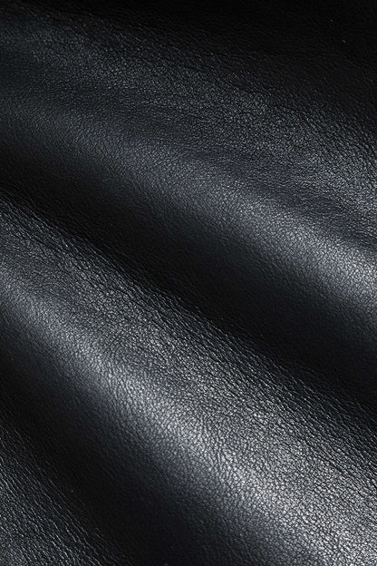 Faux Leather Fur Collar Jacket
