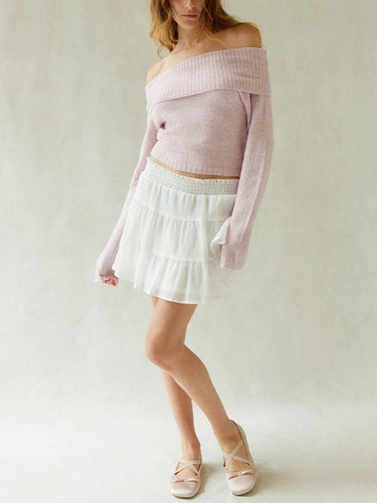 Solid Off Shoulder Sweater