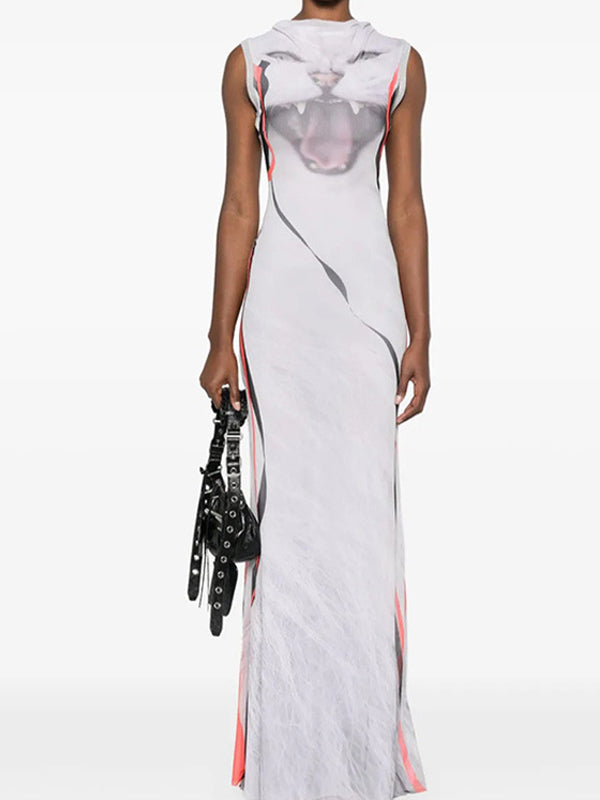 Y2K Functional Prints Maxi Dress