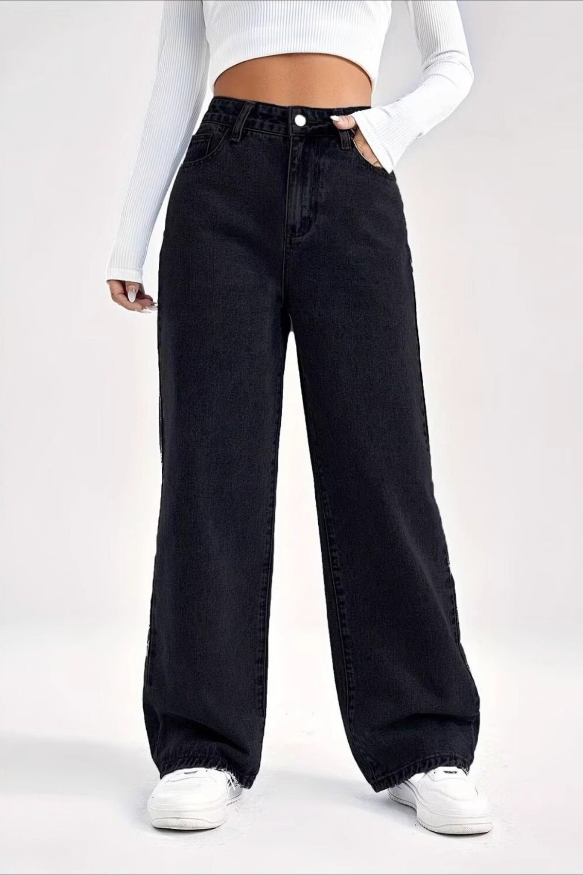 High Waist Chic Straight Relaxed Jeans