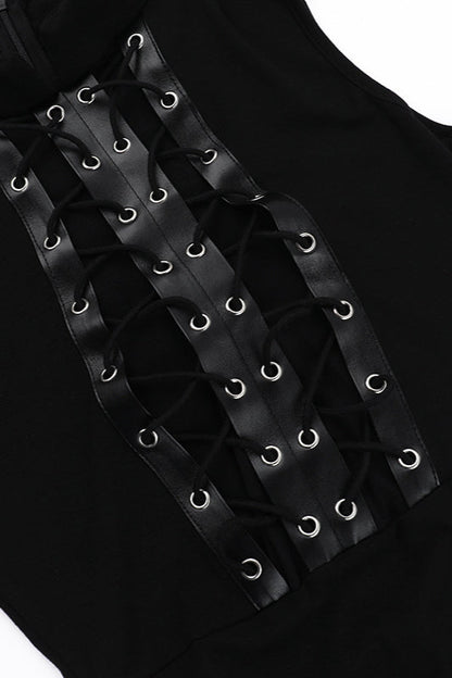 Metal Strap Sheer Gothic Dress