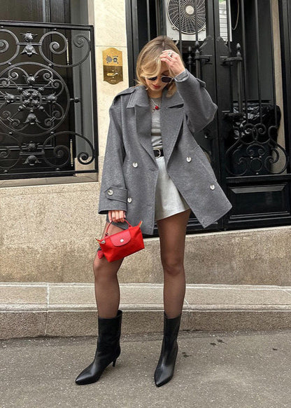 Clara - Double-Breasted Wool Blend Coat