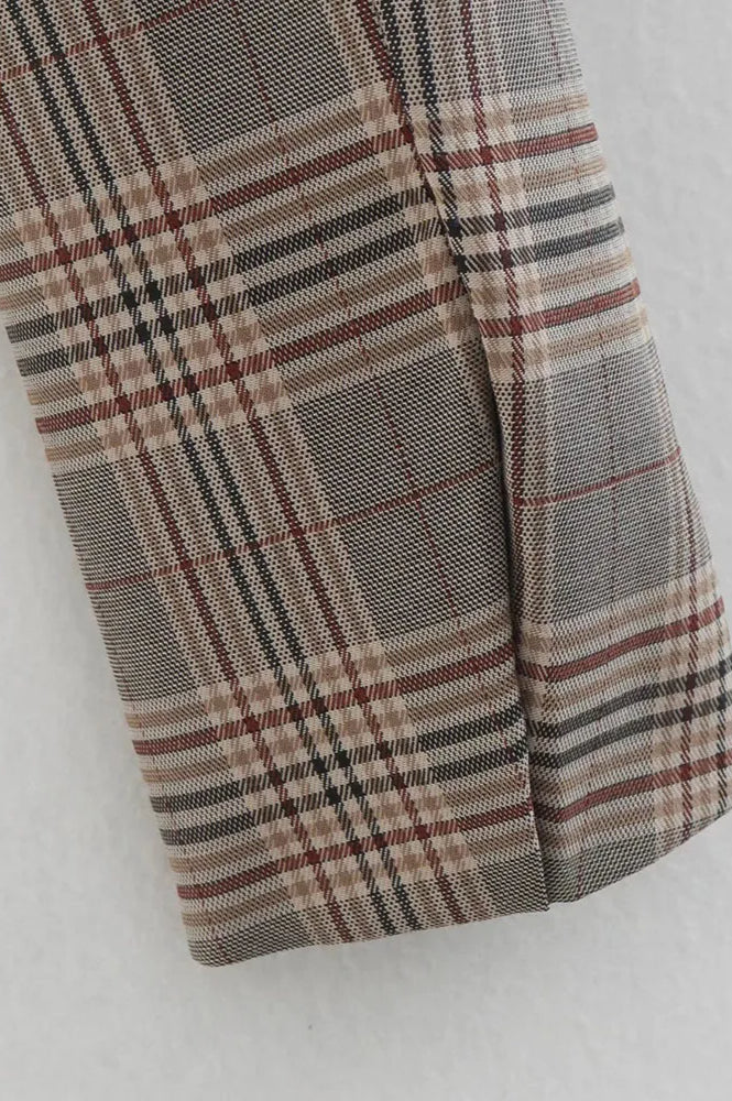 Plaid Short Casual Blazer