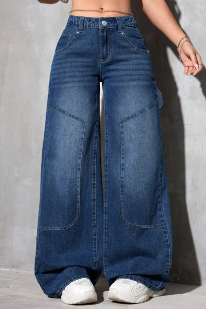 Loose Fit Wide Leg Denim Jeans