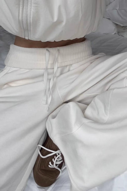 Athletic Relaxed Fit Wide Knit Pants