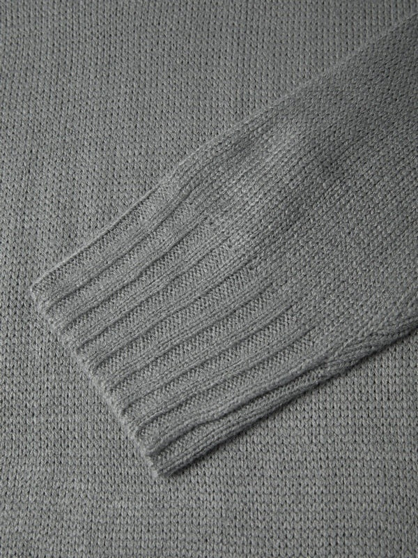 Solid Cable Knit Splice Turtleneck Sweater