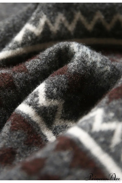 Fair Isle Loose Crewneck Plus Size Knit Sweater