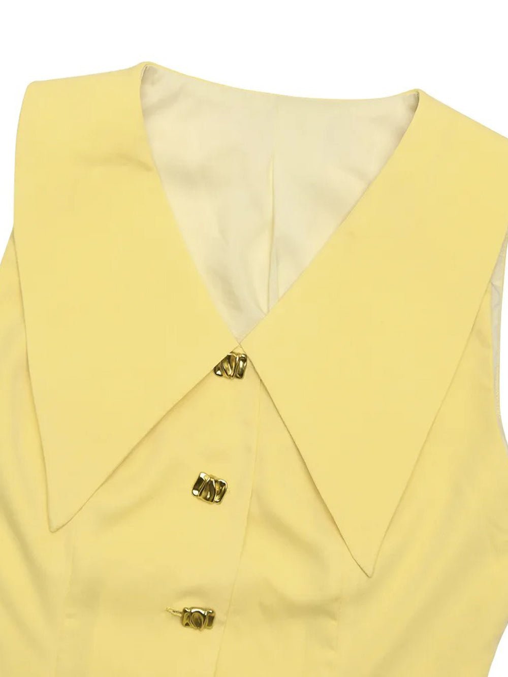 Oversized Collar Metal Button Front Pleated A-Line Mini Blazer Dress