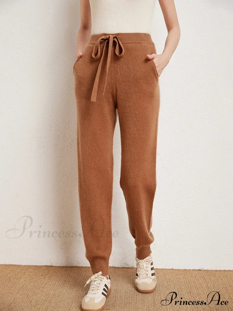 Fall New Solid Wide Pit Stripe Casual Knitted Wide-Legged Streetwear Pants