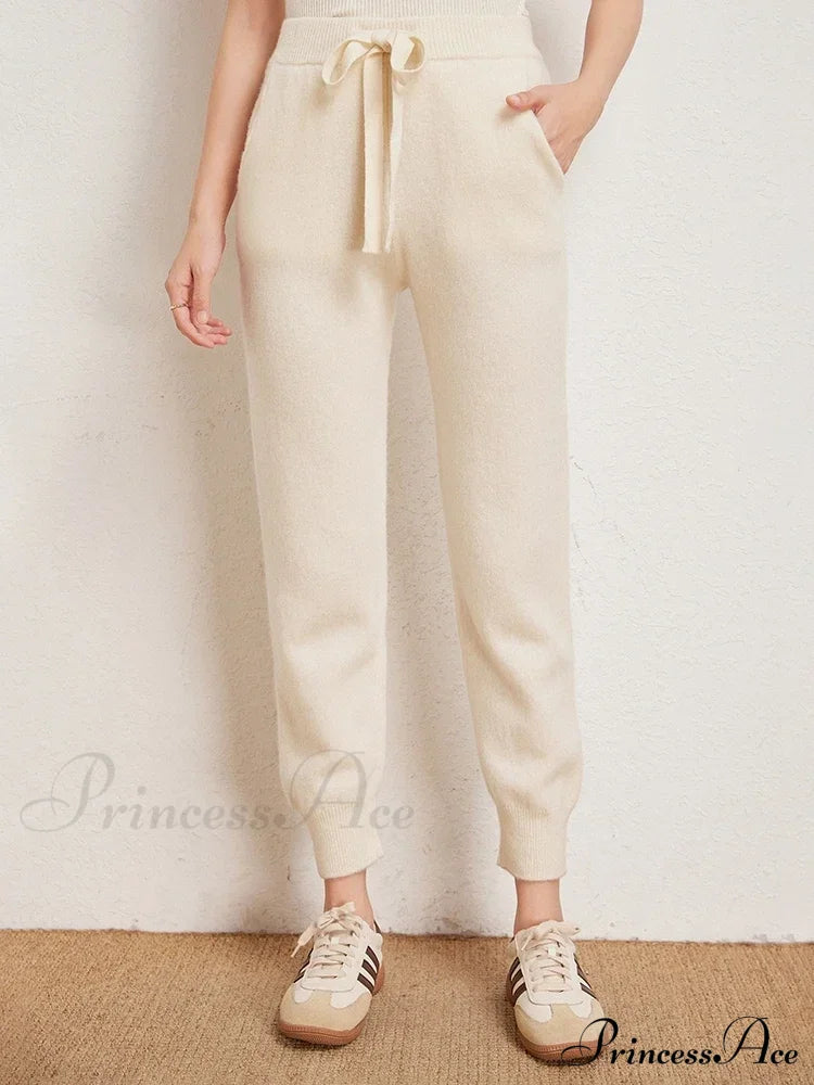 Fall New Solid Wide Pit Stripe Casual Knitted Wide-Legged Streetwear Pants