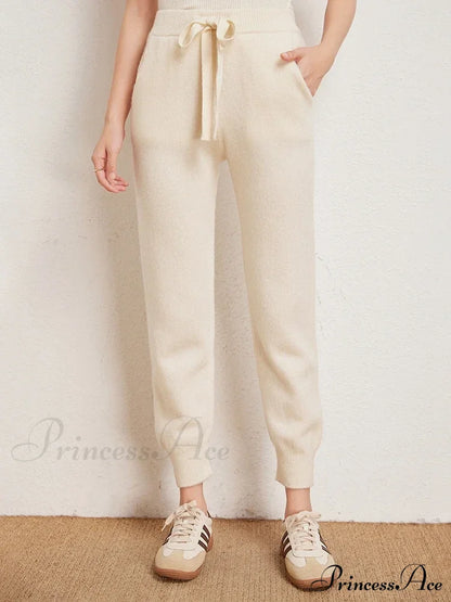 Fall New Solid Wide Pit Stripe Casual Knitted Wide-Legged Streetwear Pants