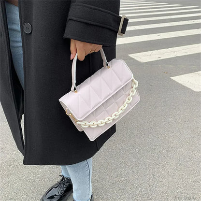 Fashion PU Leather Square Crossbody Handbag