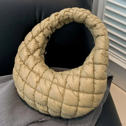 Fashion Quilted Puffer Cloud Pleated Shoulder Handbag