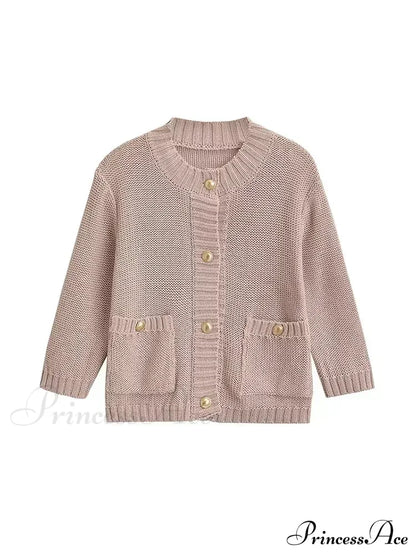 Fashionable Chic Yellow Stylish Cozy Long Sleeve Comfortable Single-breasted Warm Sweater