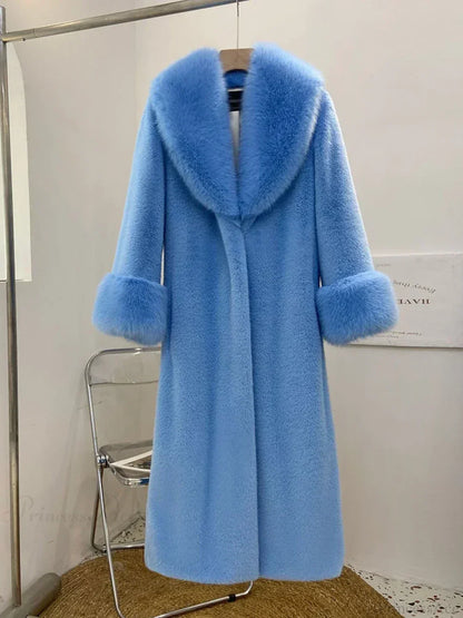 Faux Fur Fur Collar Loose Warm Overcoat