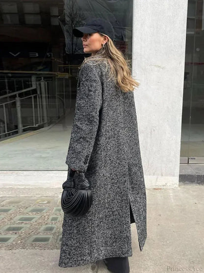 Faux Fur Lace-Up Patchwork Overcoat