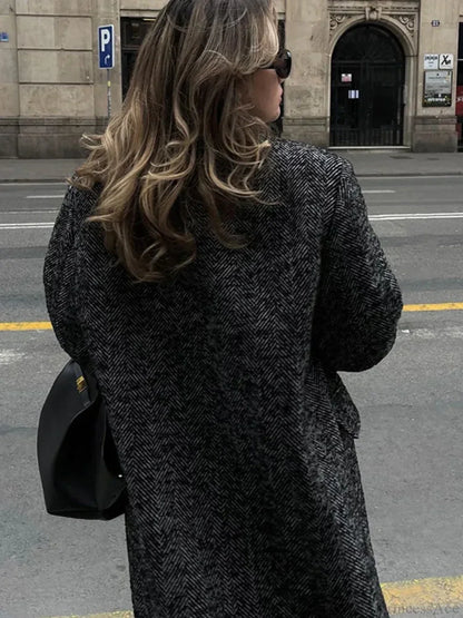 Faux Fur Lace-Up Patchwork Overcoat