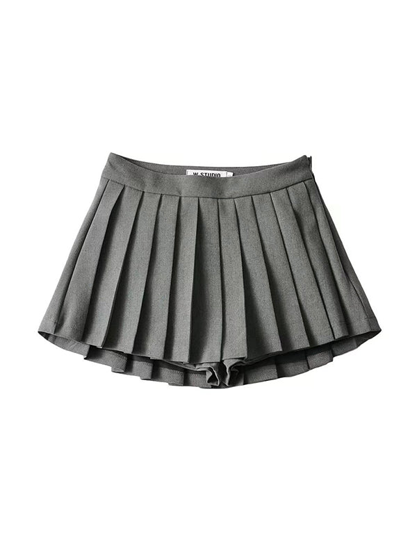 High Waist Short In Front And Long In Back To Prevent Exposure Mini Skirts